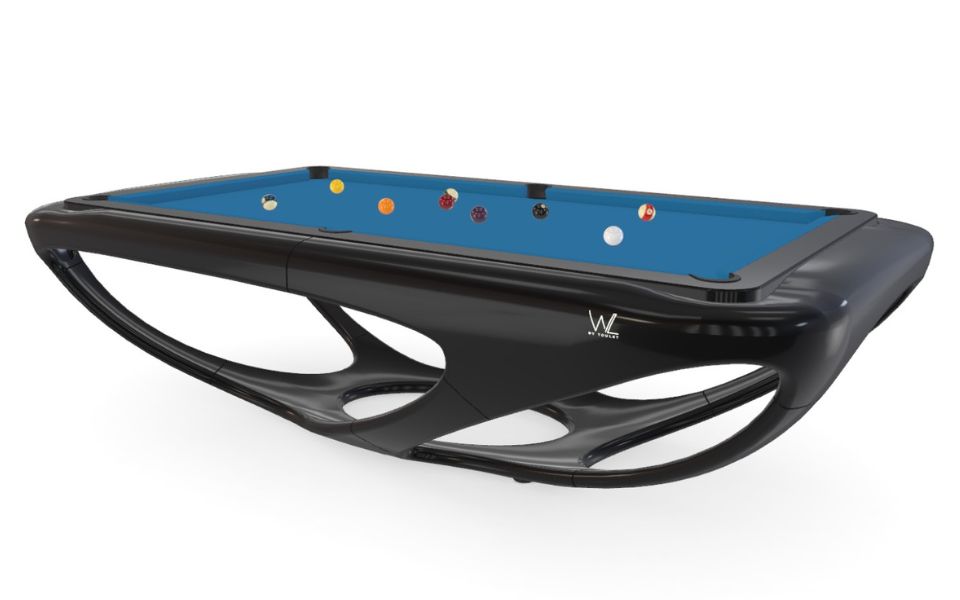mesa de billar exterior de lujo Whitelight negra azul Toulet