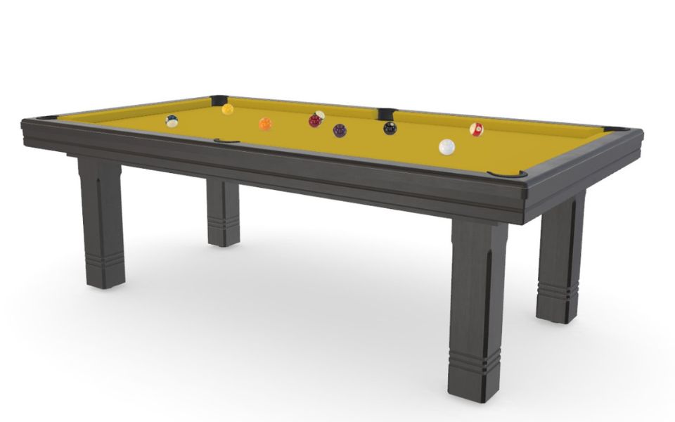 mesa de billar gris tapete amarillo personalizable Club Toulet
