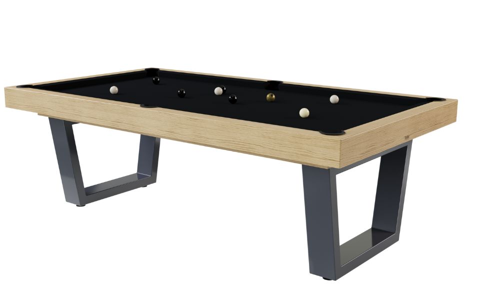 mesa de billar moderna hierro madera negra Iron Toulet