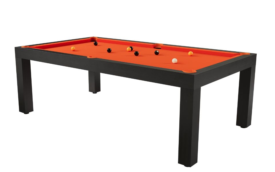 mesa de billar negra diseno Pearl naranja Toulet