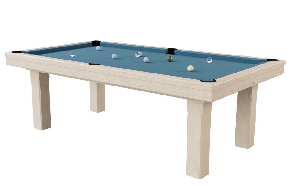 mesa de billar roble tapete azul moderna Broadway Toulet