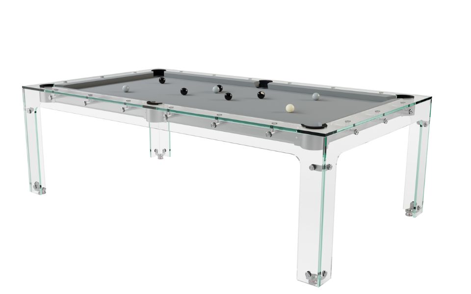 mesa de billar vidrio diseno personalizado Carat Light Toulet